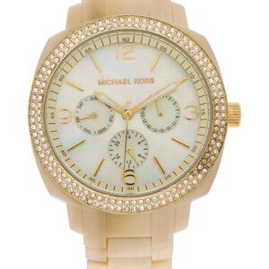 Gold-tone stainless steel and acetate- Michael Kors watch.